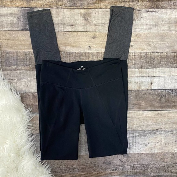 Athleta Black and Gray Plie Tights Leggings XS - Picture 6 of 11
